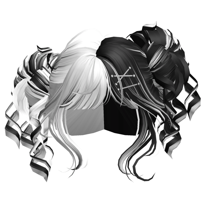 Tilted Elegant Princess Buns (White&Black)