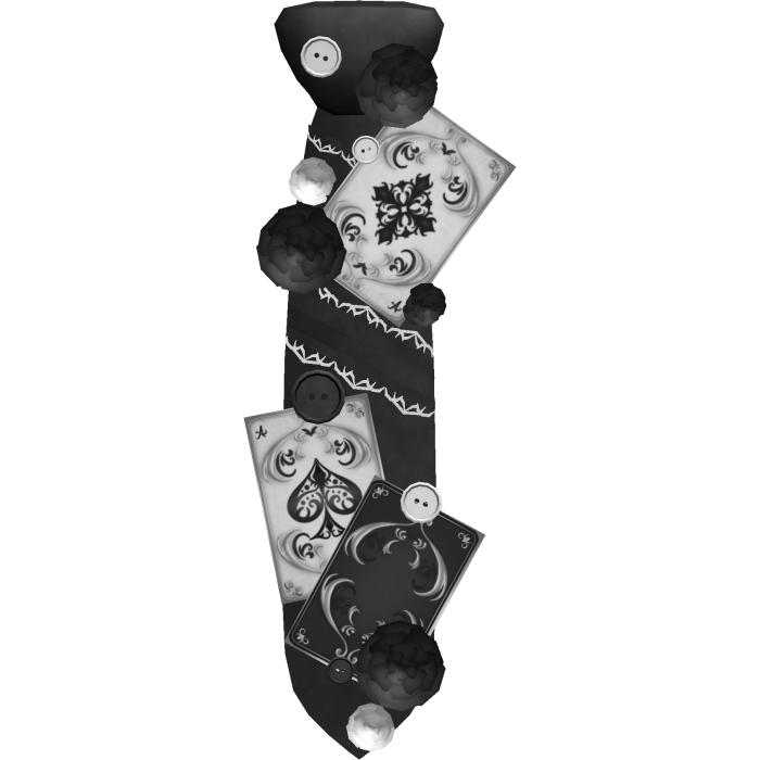 1.0 Magician Tie with cards and buttons - Black