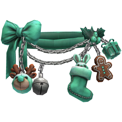 Teal Christmas Charm Chain Belt