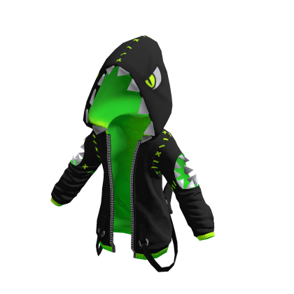 Shark Bite Hoodie Green thumbnail