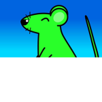 Une souris verte rigolote fans