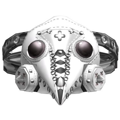 Cute Goth Plague Doctor Laced Up Mask White