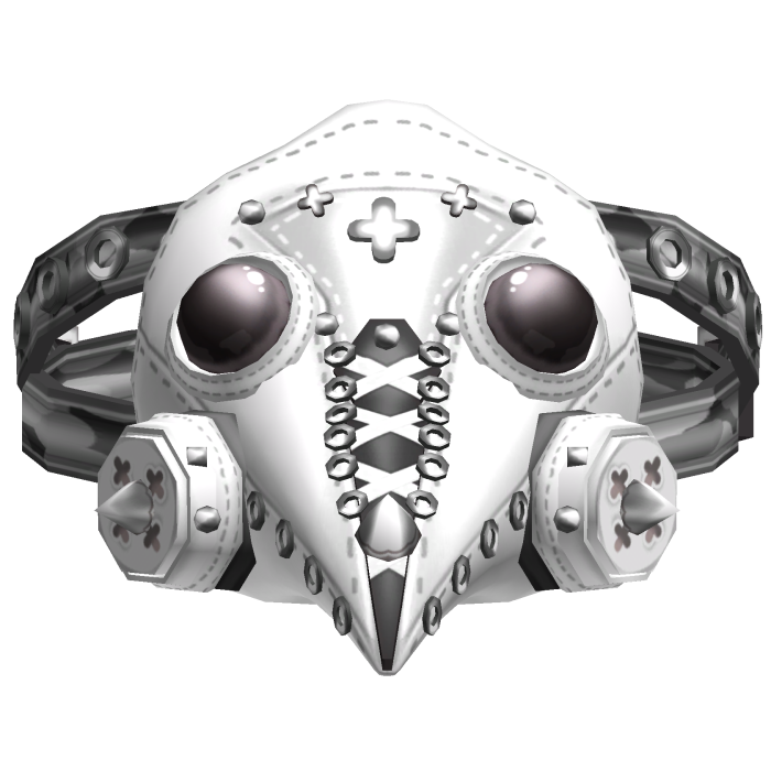 Cute Goth Plague Doctor Laced Up Mask White