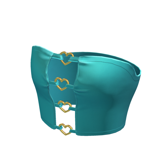 Cute Turquoise Blue Y2K Heart Korean Top • DD30