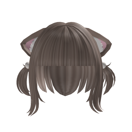 Milk Tea Brown Kitty Ear Bob ♡ Roblox item