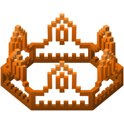 Orange 8-Bit Royal Crown Outline Recolor (Addon)