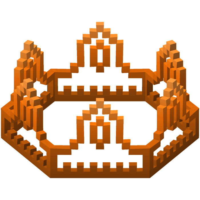 Orange 8-Bit Royal Crown Outline Recolor (Addon)