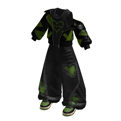 Grunge Street Baggy Pants (Green)