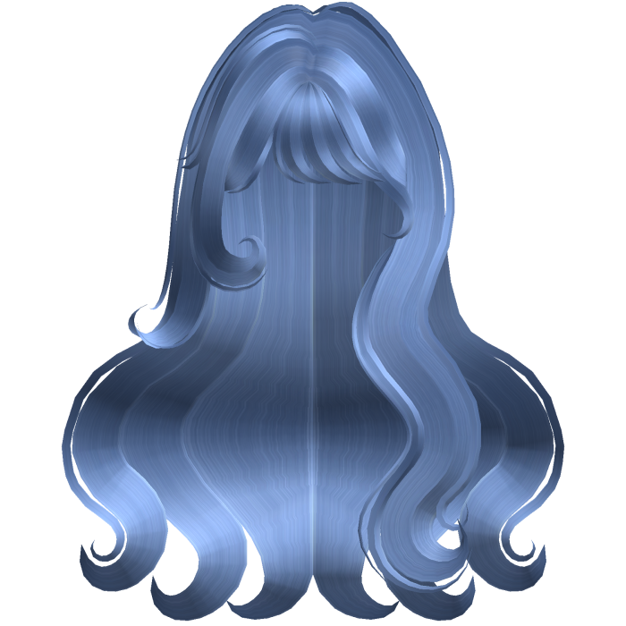 ♡ Cute Fluffy Wavy Hair w/ Bangs (Steel Blue)