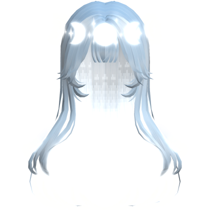 Emissive Glowing White Snowy Moon Hair