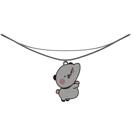 (1.0) Cute Silver Threaded Bubu Panda Necklace  Roblox item