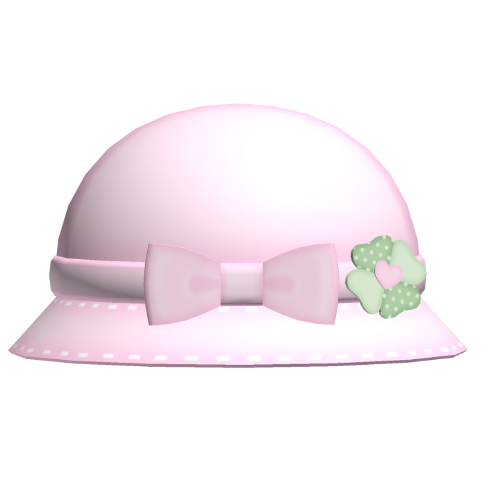 ♡.°⑅ cutesy kawaii clover pink bucket hat °