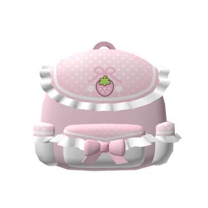 Cute pink strawberry backpack thumbnail