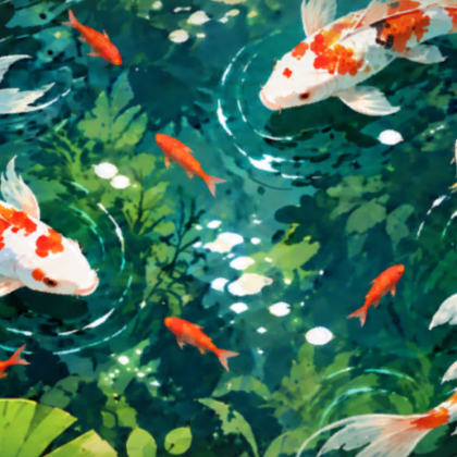 Koi Fish Lily Pond Garden Nature Roblox Background