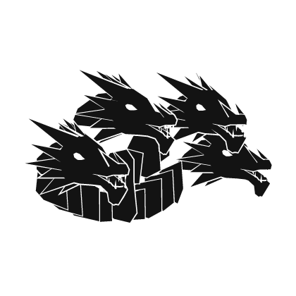 White Cartoony Dragon Heads