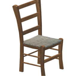 sit on a chair  in a white room