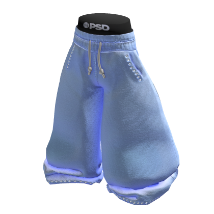 SUPER Baggy Sagged Sky Blue Drawstring Sweatpants