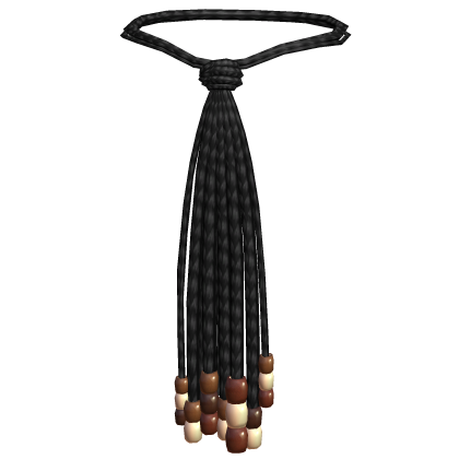 ☆ Black Beaded Braid Tie (1.0) Roblox item