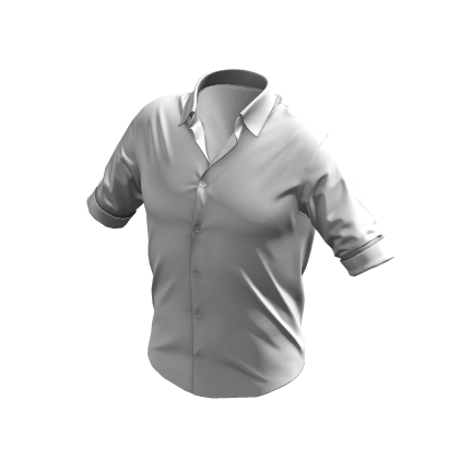 Messy Formal Rolled-Up Sleeve T-Shirt (White) thumbnail