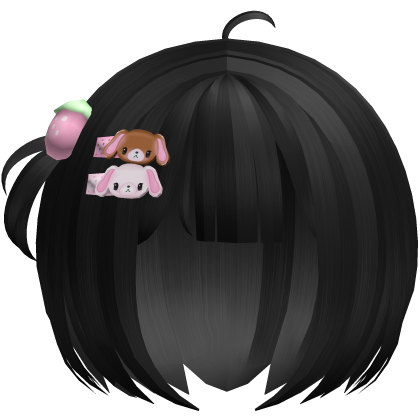 ♡ ꒰ cutecore baby pigtail hair w hairclips┊black