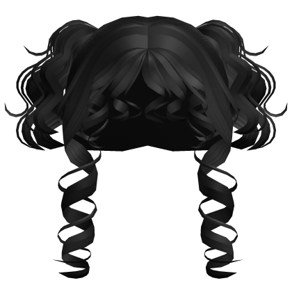 Curly Short Pigtails (Black) Roblox item