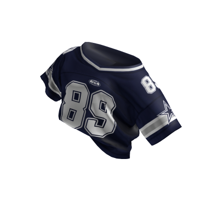 Off Shoulder Tucked Y2K Jersey (Navy)