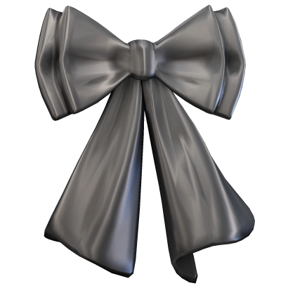 big grunge gray hair bow Roblox item