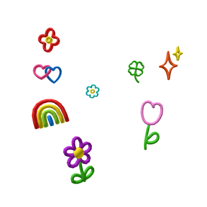 3D Kidcore Aura - Cute Y2K Doodle Flowers Roblox item