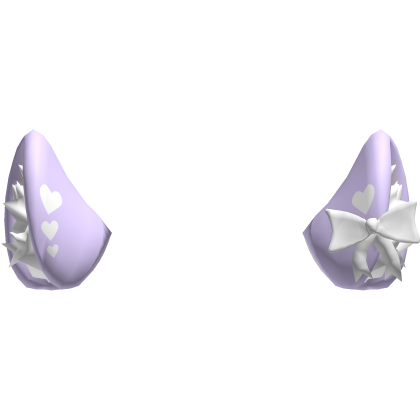 ♡ Cute Kawaii Heart Purple Skunk Ears w/ Bow ♡