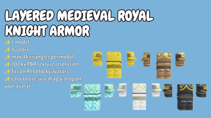 [Layered R15] Medieval royal knight armor preview 1