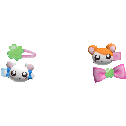 ♡꒱ harajuku mezzo piano hamtaro clover hair clips