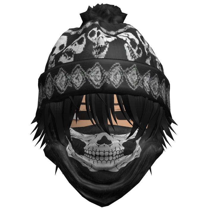 moe boy with emo skull beanie + mask