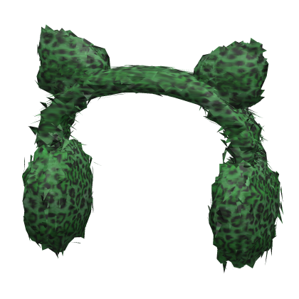 [NEW 🚨] Green Cheetah Print Earmuffs with Ears Roblox item
