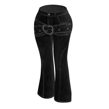 Black Heart Flare Jeans