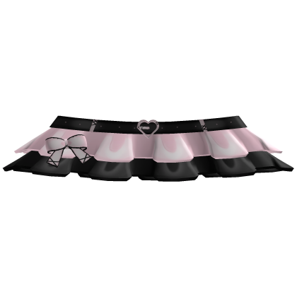 Cutesy Pink Noir Coquette Ruffle Skirt