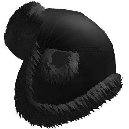 black cute fluffy ushanka winter hat