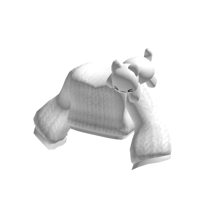 cute knitted kitty sweater in white thumbnail