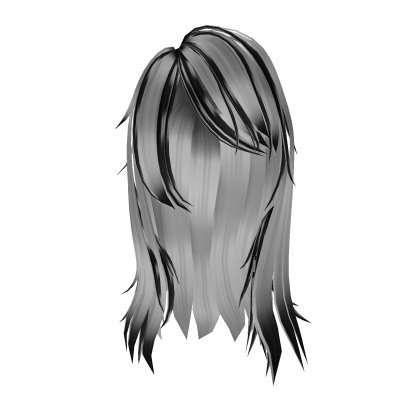 Scene emo hair in black & white Roblox item