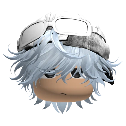 Messy Emo Sky Blue Hair W/ Y2k Cap & Side Glare | Roblox