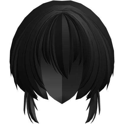 fluffy moe anime short side hair black