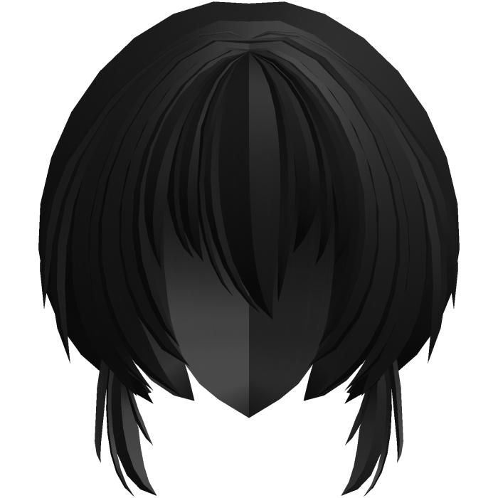 fluffy moe anime short side hair black