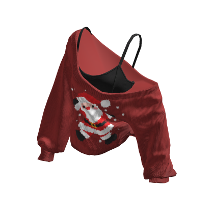 Santa Cozy Baggy Christmas Sweater Red V2
