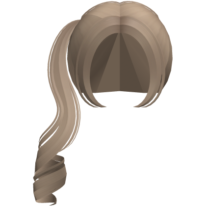 ♡ kawaii long chai brown curly side pigtails Roblox item