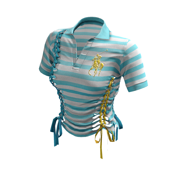 Braided Cutout Polo Shirt (Sunny Side Up)