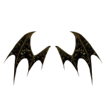 [ ⚜️ ] Gold/B Porcelain Demon Wings [ v2, pbr ]