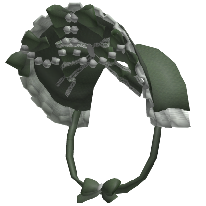 dark ruffled rococo / victorian headdress green Roblox item