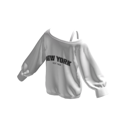 New York Off Shoulder Oversized Sweater