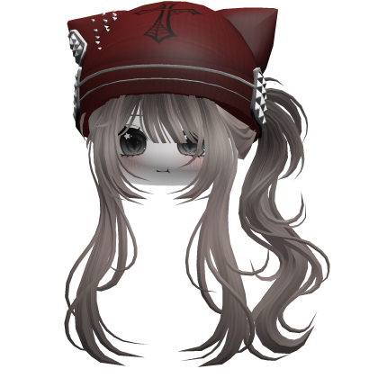 Messy Ponytail W/ Punk Kitty Cap Ash V2 thumbnail