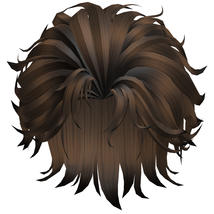 Fluffy Swept Back Hair - Brown