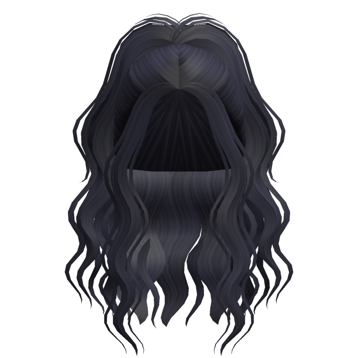 Cute Popular Girl Wavy Ponytail (Dark Blue)